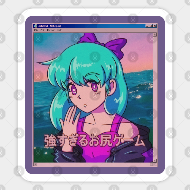 Retro Vaporwave 80s Anime Aesthetic Vaporwave Sticker Teepublic