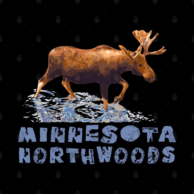 Minnesota Northwoods Outdoors Resort Vacation Moose by Pine Hill Goods