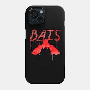 Bats Written With A Bat Hanging Down Halloween Phone Case