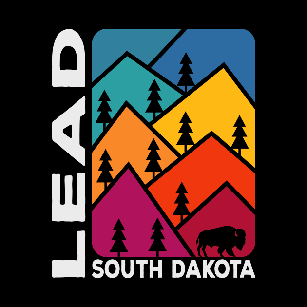 Lead South Dakota Vintage Mountains Bison by SouthDakotaGifts