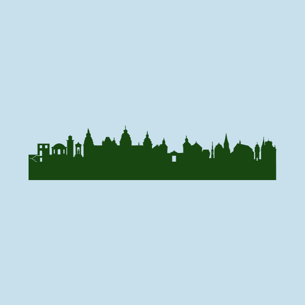 ASCHAFFENBURG Skyline in forest green by 44spaces