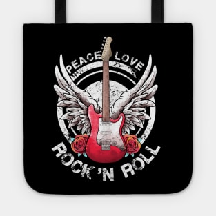 Lets Rock Rock&Roll Electric Guitars Vintage Rock Concert Tote