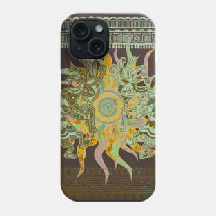 Native American Kokopelli Musicans - Sun Border 3 Phone Case