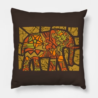 Geometric Elephant Pattern Pillow