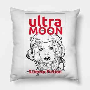 RED ULTRA MOON sci-fi travel to the moon Pillow