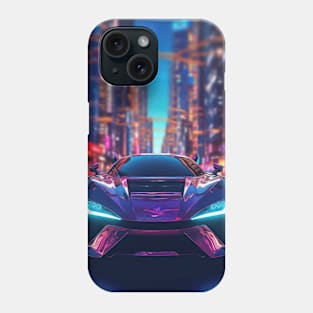 Asian Neon City Sports Car Phone Case