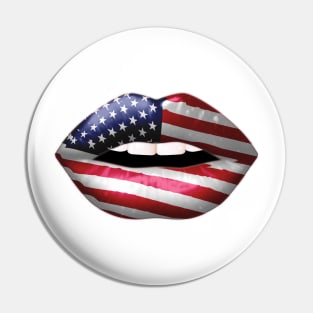 Patriotic Lips Pin