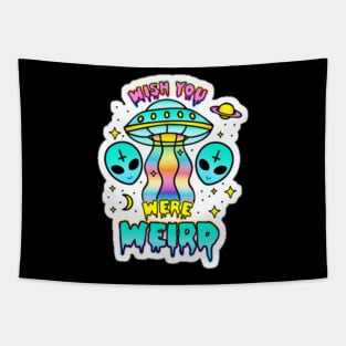 Wish You Were Weird World UFO Day Tapestry