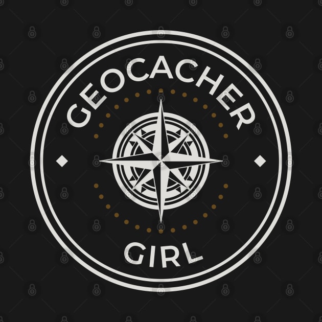 Geocacher girl logo round by Oricca