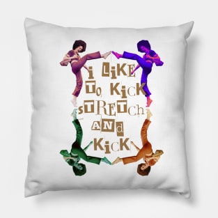 I like to Kick Stretch & Kick-Sally OMalley Funny Pillow