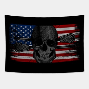 lacrosse american flag Tapestry