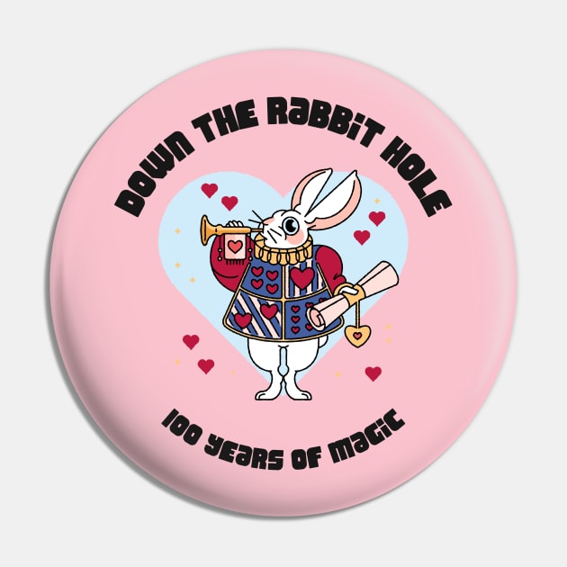 Wonderland Down The Rabbit Hole Pin by Tip Top Tee's