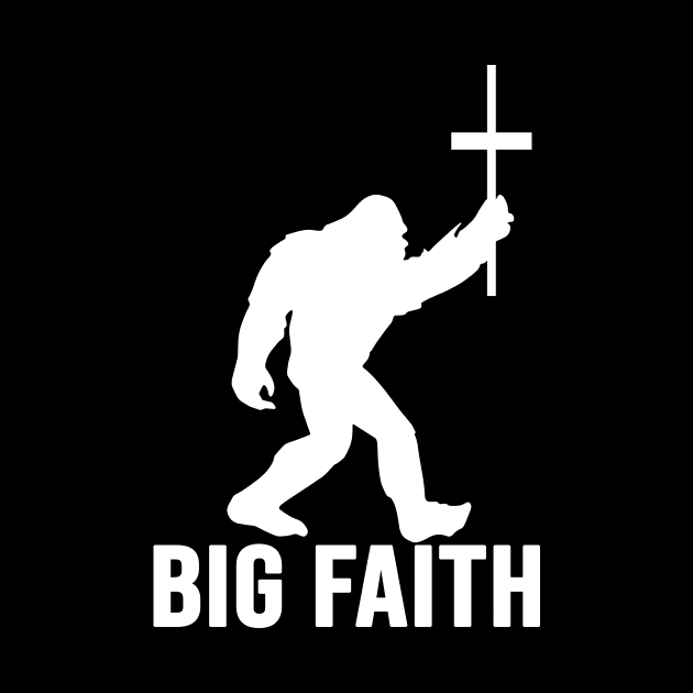 Vintage Big Faith Bigfoot With Cross Funny Christians Gift by ValentinkapngTee