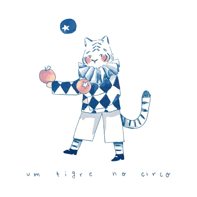 Juggling Circus Tiger in a Cute Clown Outfit by Cati Daehnhardt