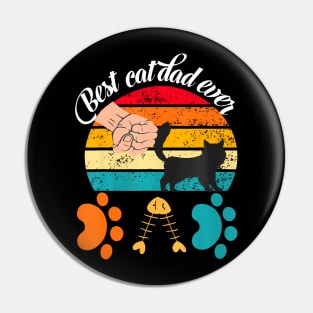 Best Cat Dad Ever mens paw fist bump Pin