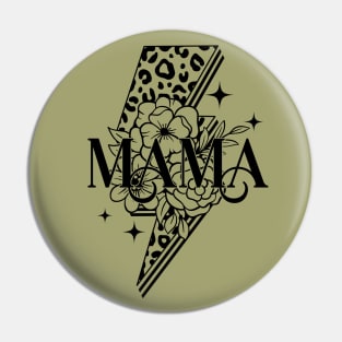 MAMA Light bolt Floral Leopard print Mother's Day Vintage Pin