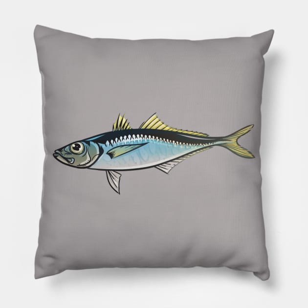 Fish-3 Horse Mackerel Pillow by Komigato