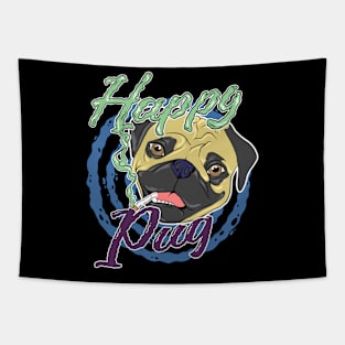 Happy Pug Tapestry