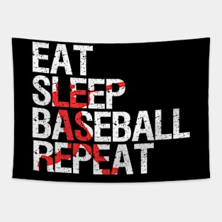 Eat Sleep Baseball Repeat Vintage Tapestry