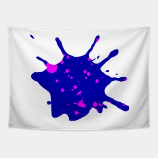 Midnight Blue and Neon Pink Paint Splatter Tapestry