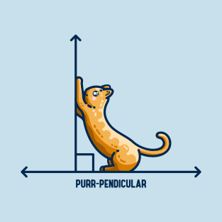 Purr-pendicular Kawaii Cute Cat Maths T-Shirt