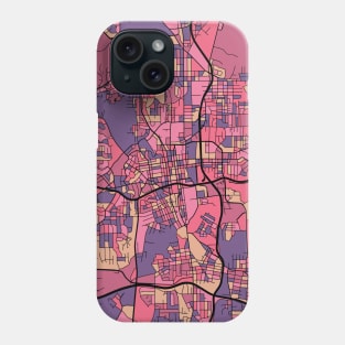 Winston-Salem Map Pattern in Purple & Pink Phone Case