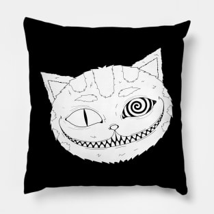 Black and white Cheshire cat Pillow