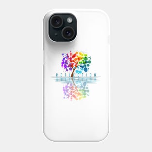 Colorful tree reflection Phone Case