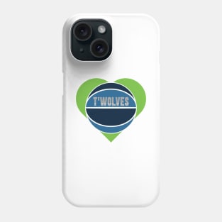 Heart Shaped Minnesota Timberwolves Basketball Phone Case