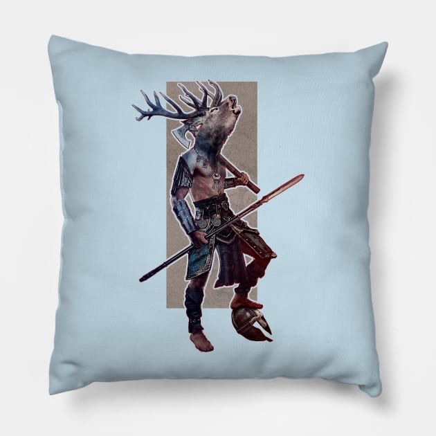 deer warrior Pillow by arxitrav