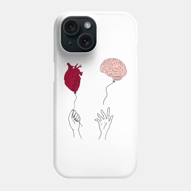 Anatomy Heart and Brain Phone Case by Carries Design 