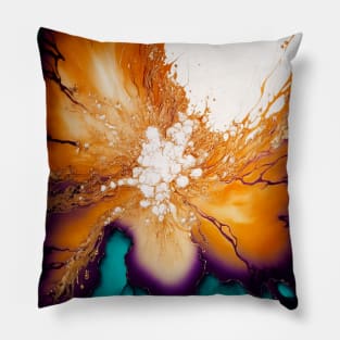 Honey Fusion - Abstract Alcohol Ink Resin Art Pillow