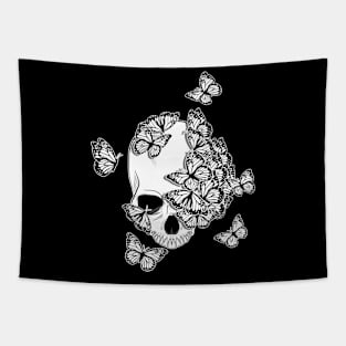 Skull and Butterflies Tapestry