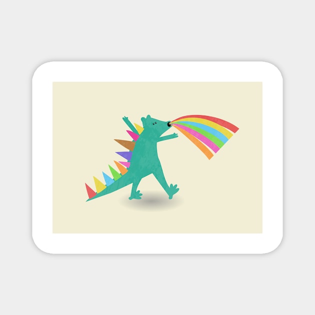 Rainbow dinosaur Magnet by WordFandom