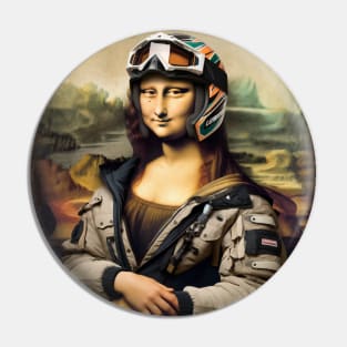 Mona Lisa Inspired - Funny Winter Sport Pin