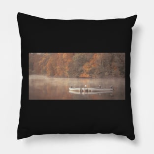 'Four Boats, Autumn Morning Mist', Loch Faskally, Pitlochry. Pillow
