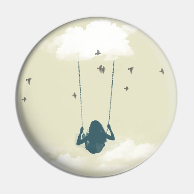 Swinging from a cloud Pin by Vin Zzep