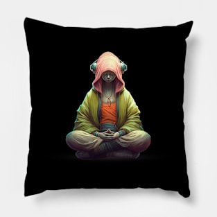 Meditating Cyber Girl Pillow