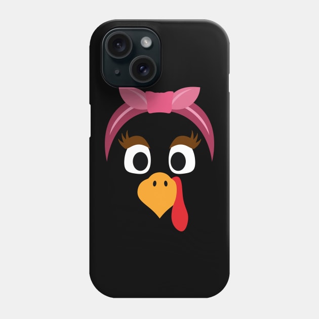 Turkey Face & Pink Headband Running Pilgrim Trot Funny Gift Phone Case by Ramadangonim