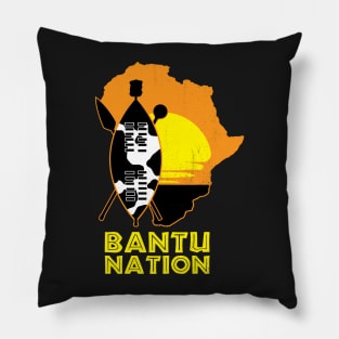 Bantu Nation Africa Zulu Shield Safari African Sunset Pillow