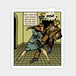 Comic Woman Protects Herself Magnet