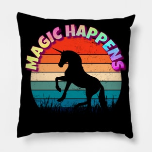 Unicorn Magic Happens Pillow