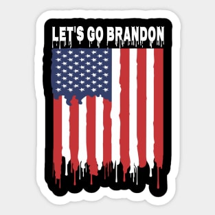 Distressed Flag Let's Go Brandon Decal Bumper Sticker Made in the USA Joe  Biden