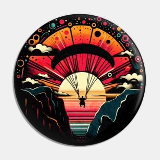 Retro Vintage Paragliding Design Pin