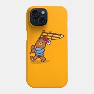 Pencil Bear with Flag Phone Case