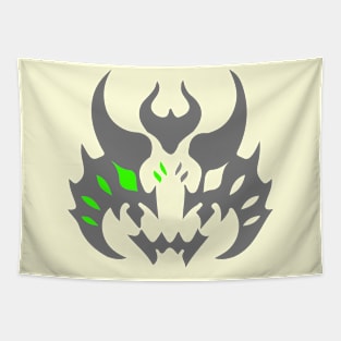 Grey Monster face art Tapestry