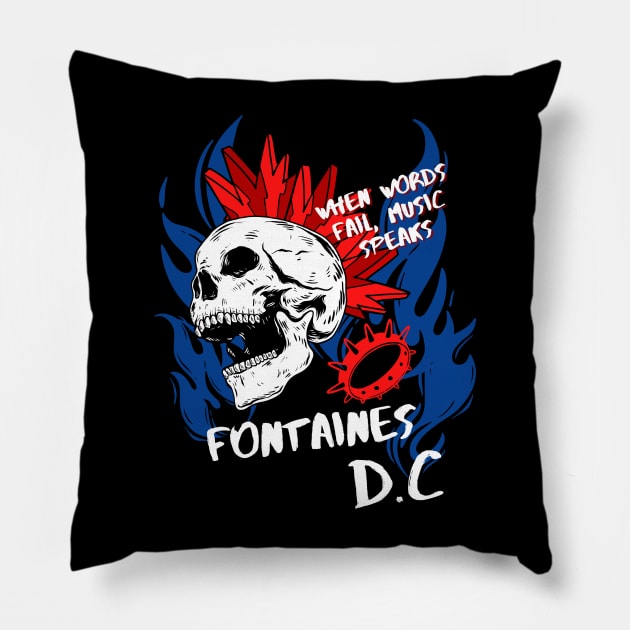 fontaines ll music speaks Pillow by daley doodles