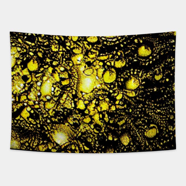 Teardrop pattern, abstract with pattern, yellow, black Tapestry by KK-Royal