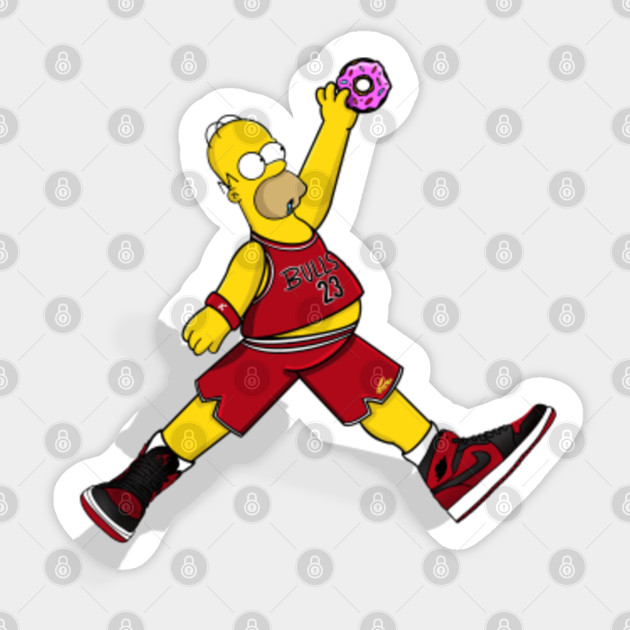 Air Homer Bulls Edition Homer Simpson Sticker Teepublic