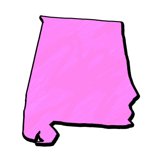 Pink Alabama Outline by Mookle